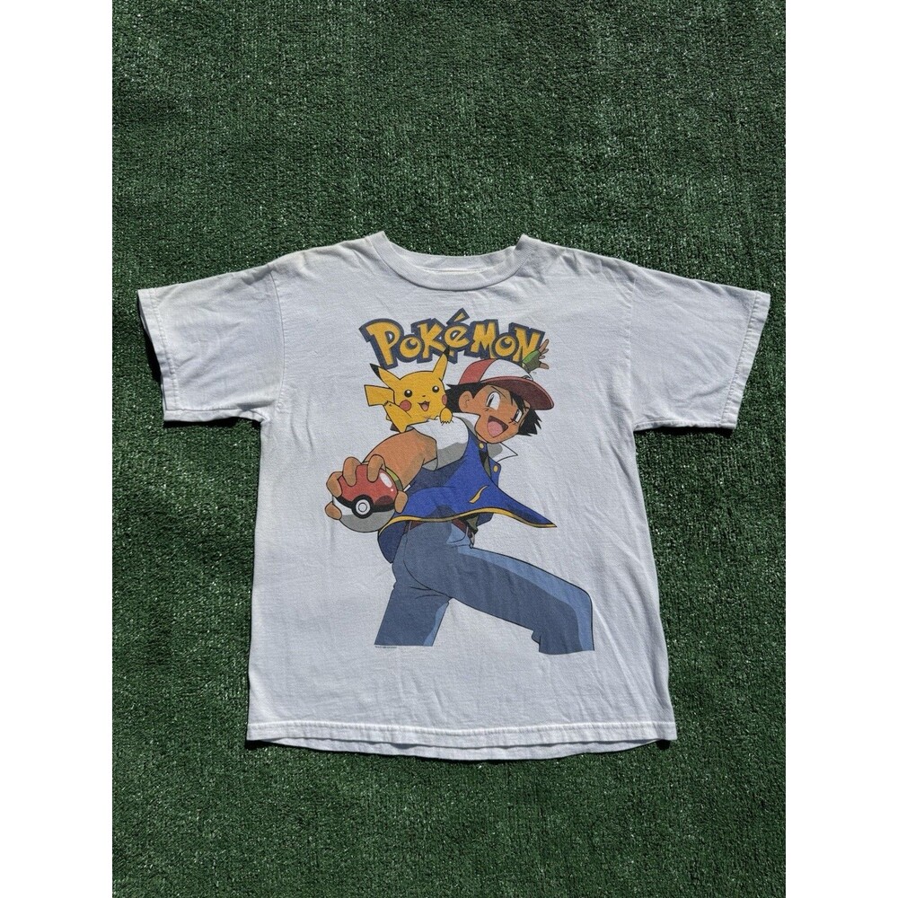 Vintage 1999 Official Nintendo Pokemon Ash Pikachu Shirt kids Youth XL 90s